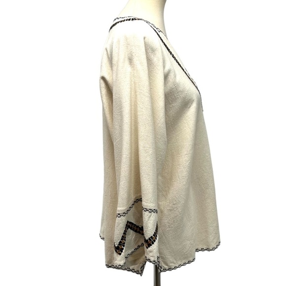 Ulla Johnson Silk Cream Embroidered Split Neck Peasant Top Women’s 8 - Picture 6 of 10